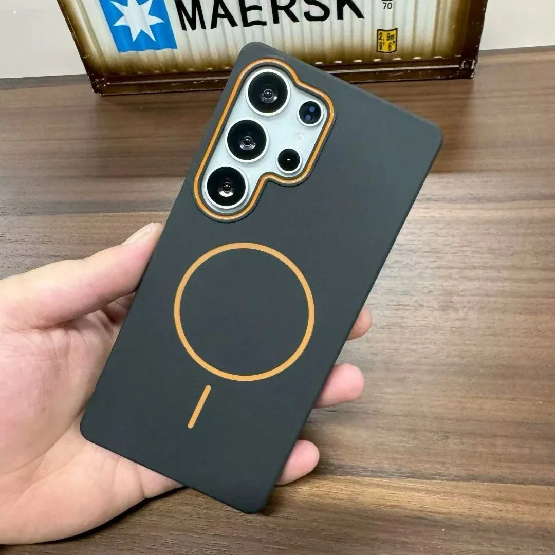 Luxuriöse Matte Magnetische Kabellose Ladehülle für Samsung Galaxy S26 S22 Ultra S25 Edag S24 Plus S23 FE A56 A26 Weiche TPU-Rückabdeckung