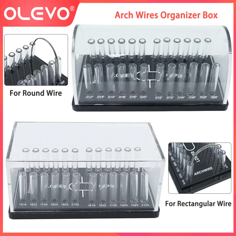 

OLEVO Dental Archwire Organizer Holder Dispenser Acrylic Orthodontic Arches Round/Rectangular Wires Placement Storage Box