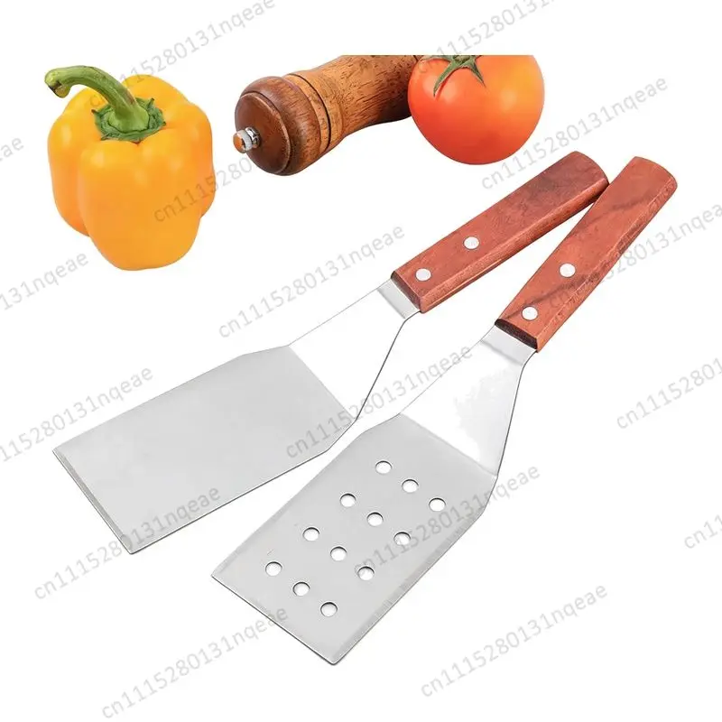 Stainless Steel Pancake Scraper Set Kitchen BBQ Tools Frying Pan Fin Burger Turner Household
