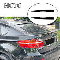 Glossy Rear roof Trunk top Spoiler Window Spoiler Window Behind Cover Side Canard Air For BMW X6 E71 2008 - 2014
