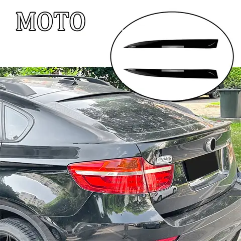 BMW X6 E71 2008 - 2014 용 광택 후면 지붕 트렁크 상단 스포일러, 윈도우 후면 커버, 사이드 카나드 에어