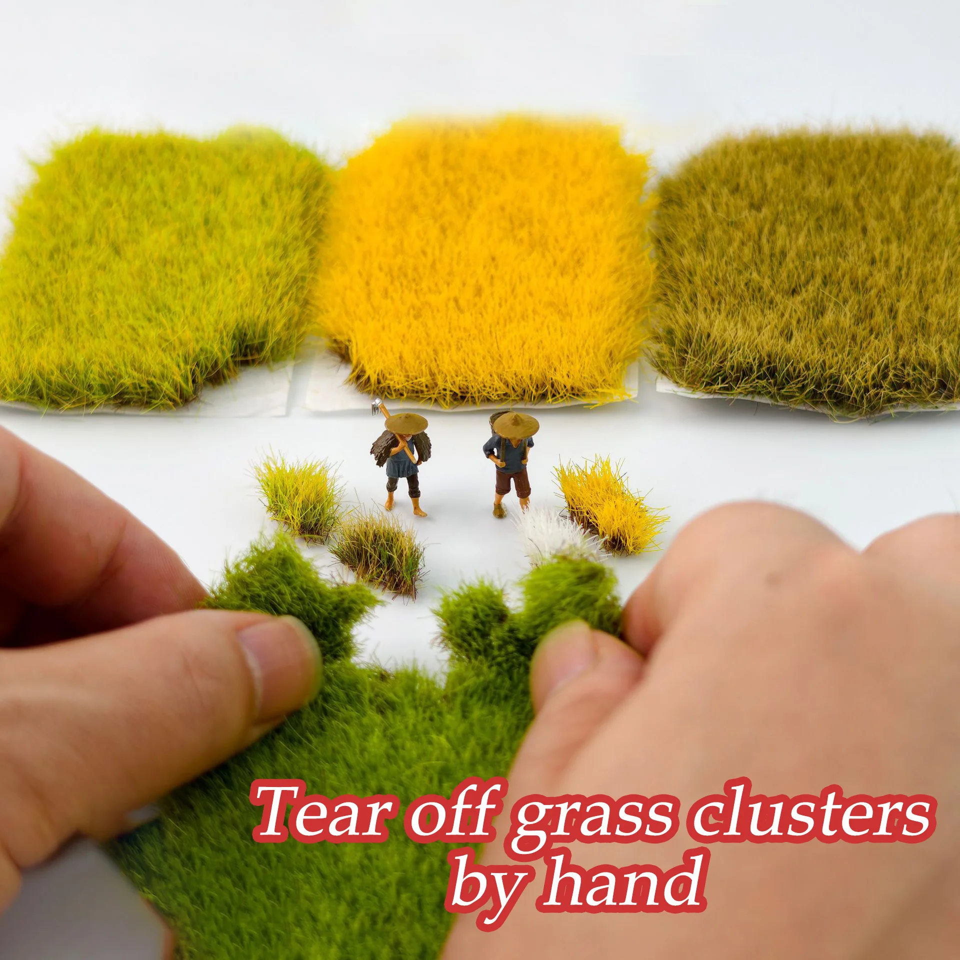 

12MM Static Hand-tearable Grass Clusters Model Kits Artificial Tuft Lawn Micro Scenery Materials Diorama Accessories 1Pcs