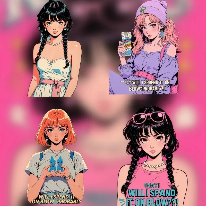 Trendy Sexy Anime Girl Car Stickers, Waterproof Sunproof Vinyl Decals for Auto Body, Computer Case & Scratch Cover Decor