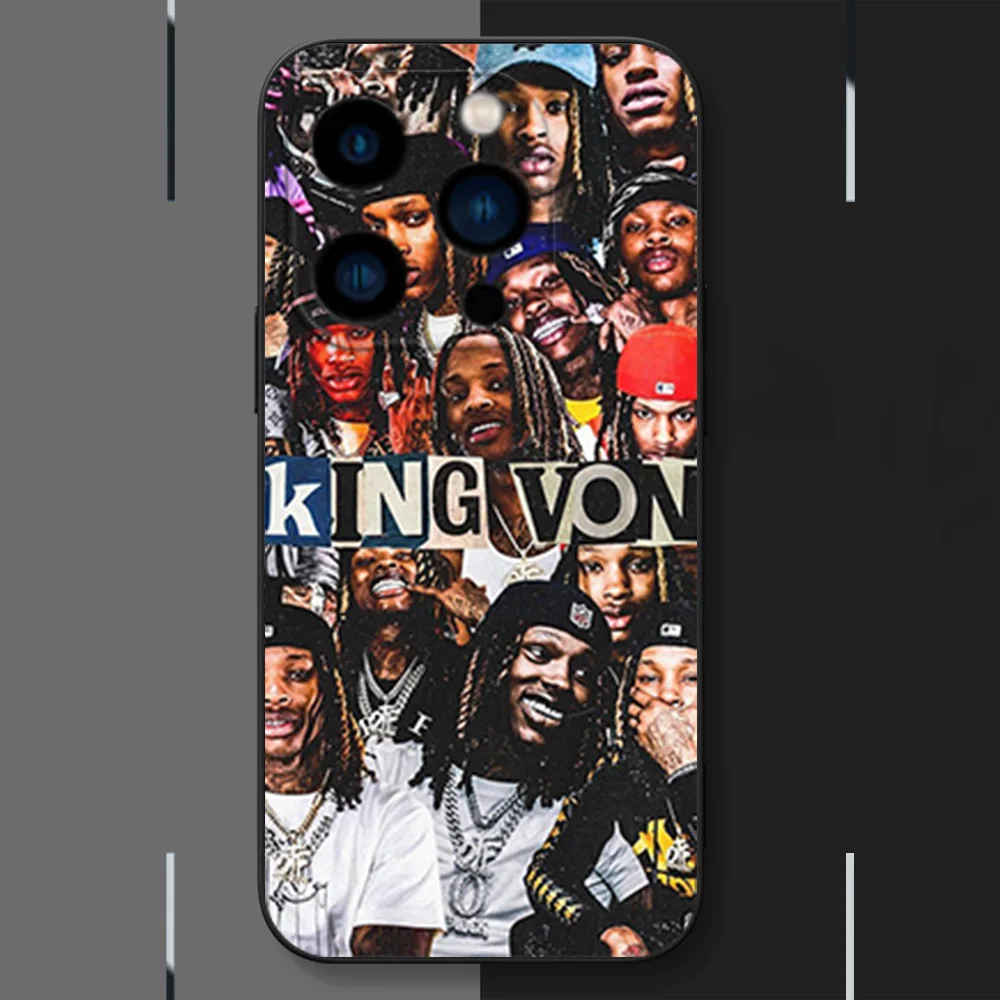 Rapper K-King V-Von Phone Case for iPhone 12 11 13 14 15 16 Max Pro Plus Black Soft Silicone Cover