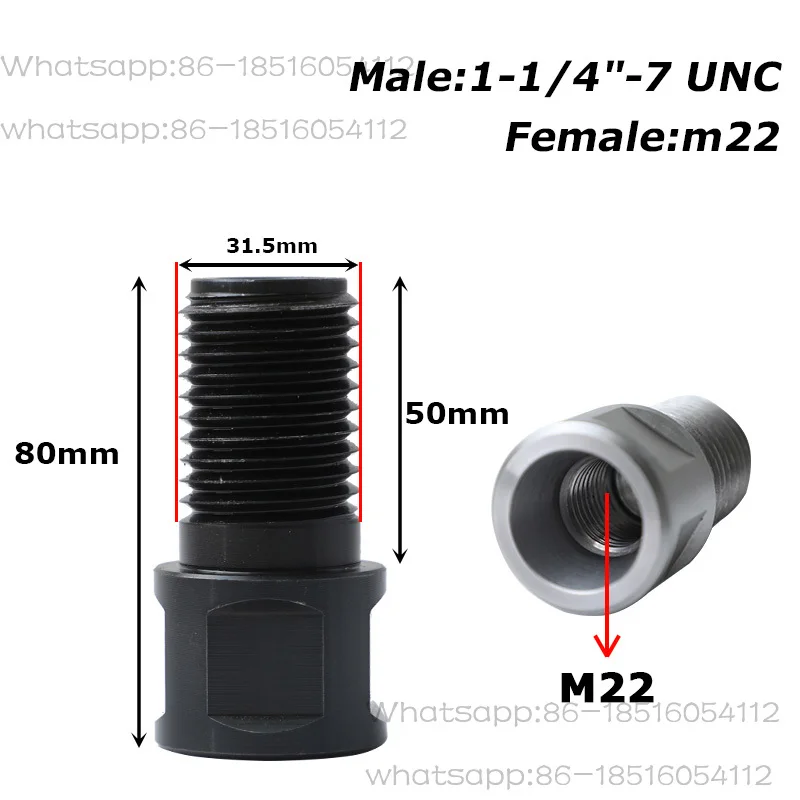 Thread Adapter for Diamond Drill Core Bits Male M22 to Female 11-4-7 UNC Connection Thread Convertor Construction Tools