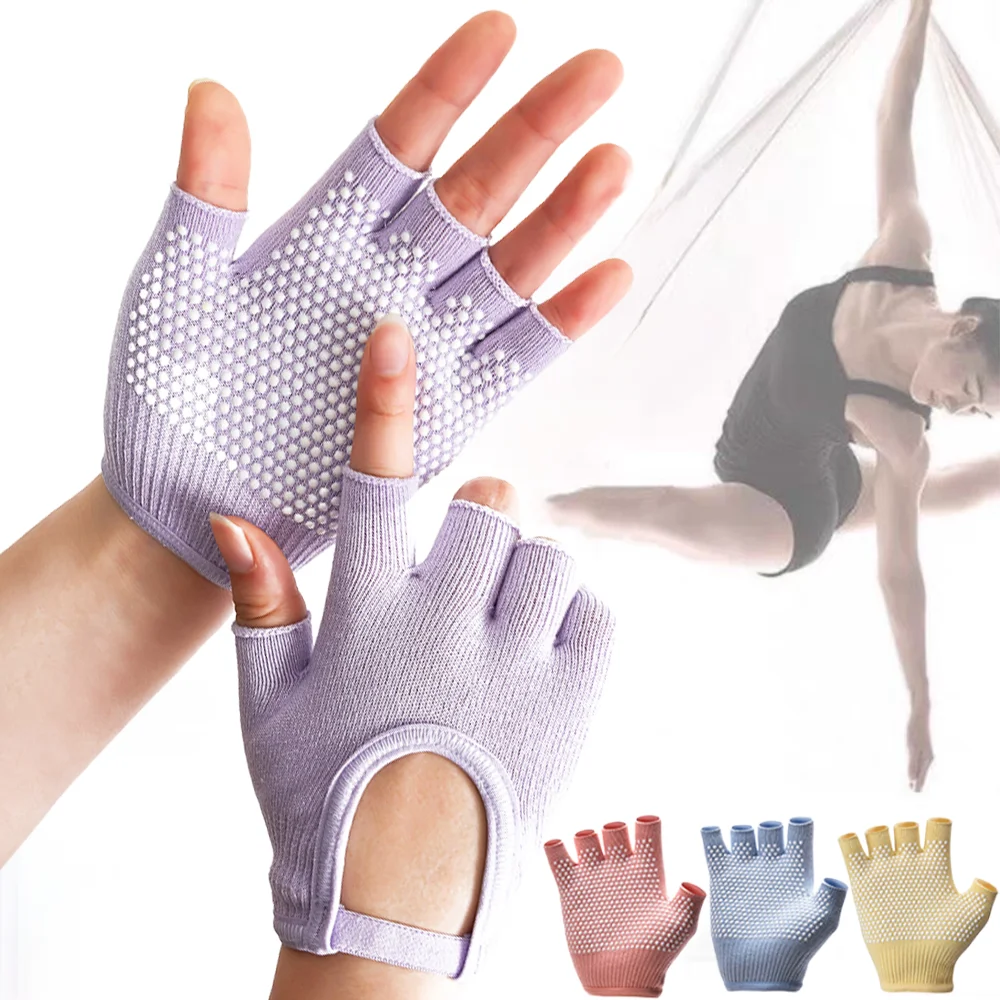 

1Pair Yoga Gloves Women Anti-slip Pilates Gloves Sports Gym Exercise Cotton Warm Fitness Gloves Outdoor Cycling Bicycle