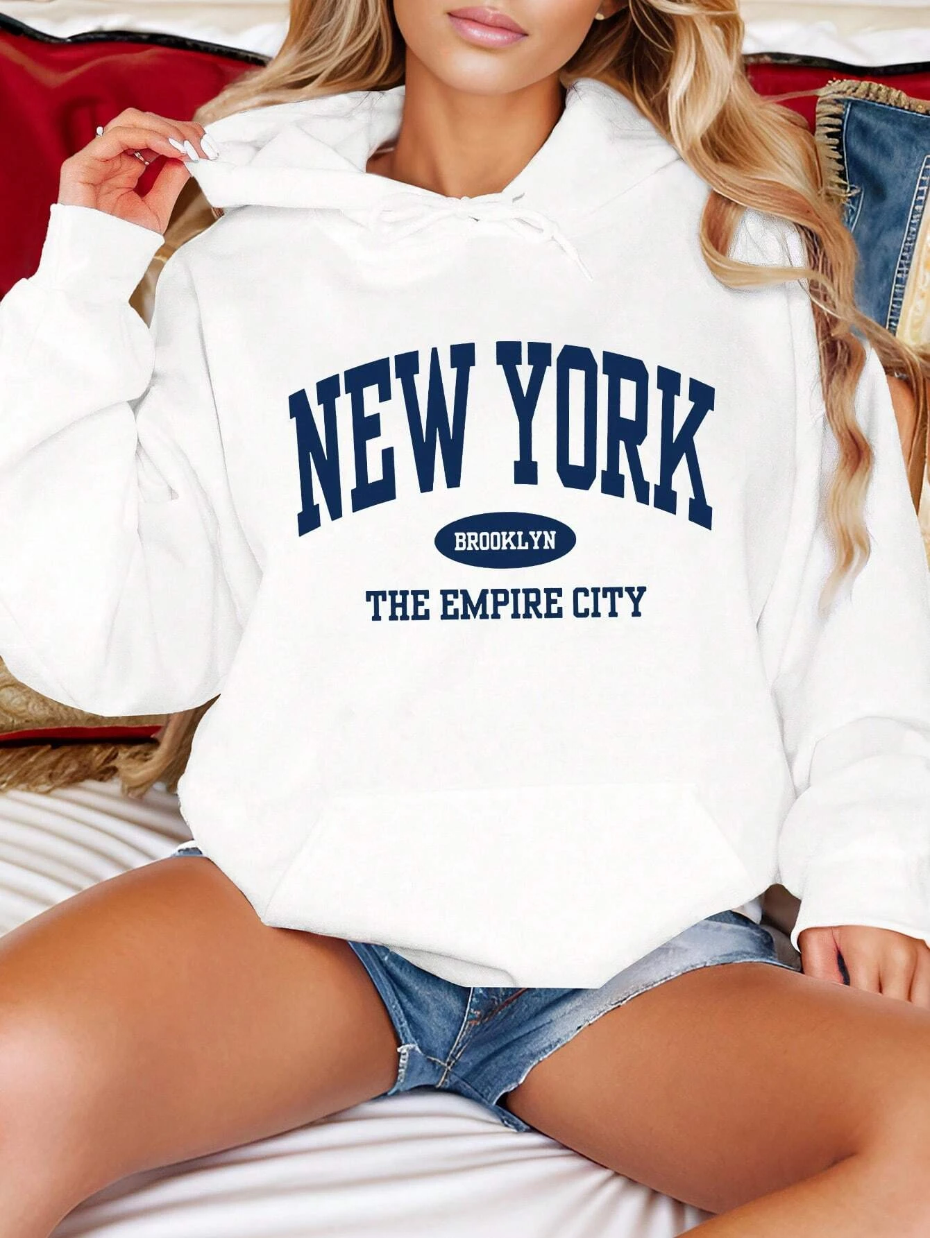 New York City Brooklyn Creative Letter Printed Female Hoodies Multicolor Loose Hoody Y2K Street Sportswear Fleece Hoodie Unisex