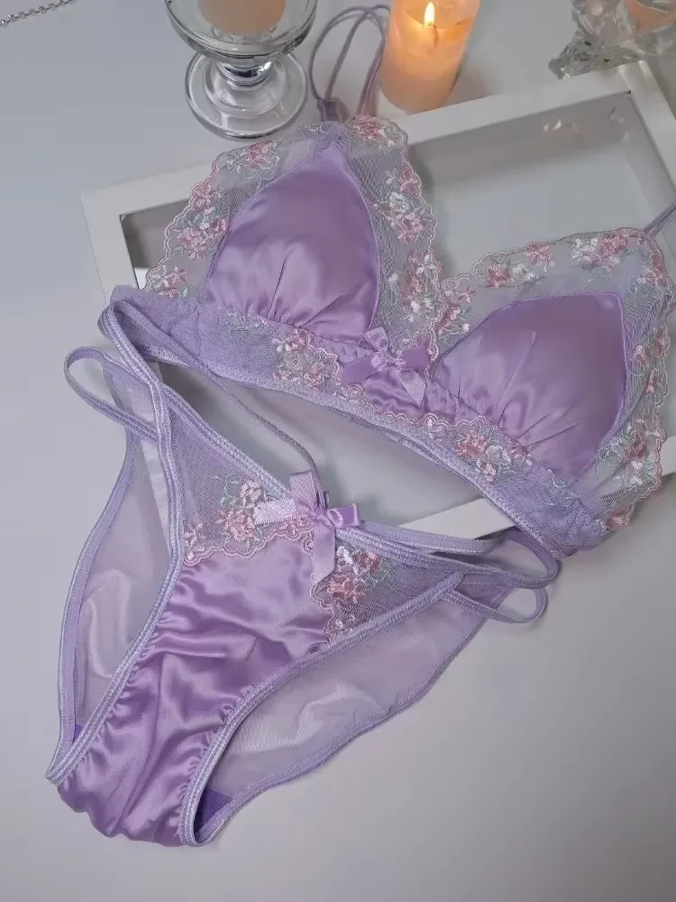 sexy plump lingerie Lavender Bra Set main image 1
