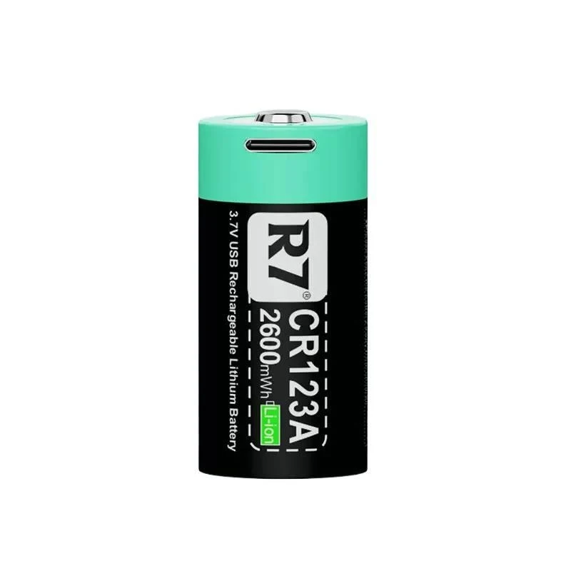 3.7V 2600mAh USB Rechargeable Battery CR123A CR123 16mmX35mm For RCR123 RCR123A LED Flashlight