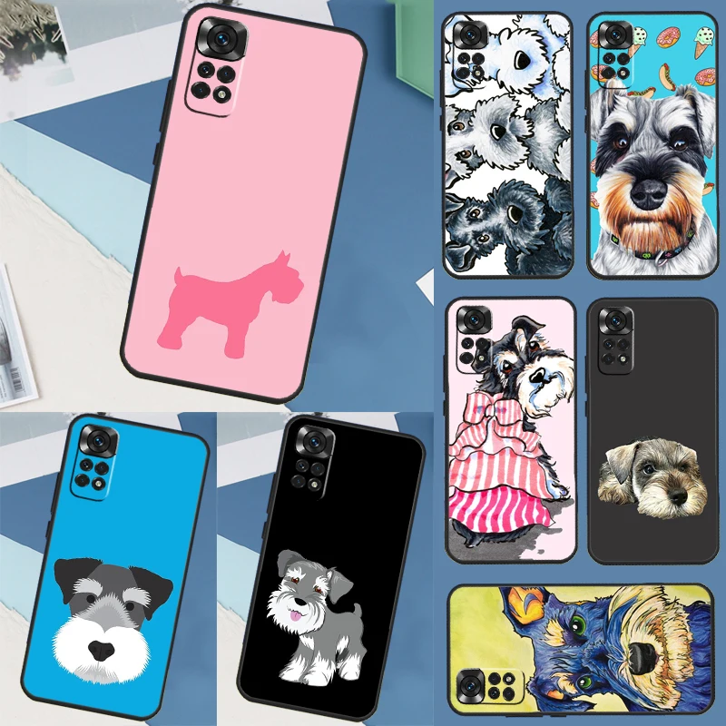 Miniature Schnauzer dog art Case For Xiaomi Redmi Note 10 8 9 11 Pro 12 Turbo 8T 9S 10S 11S 12S Redmi 12C 9C 10C Coque