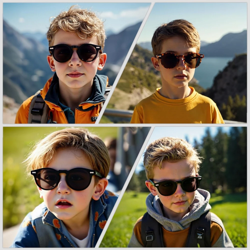 جديد خمر الاطفال النظارات الشمسية المستديرة لطيف نظارات شمسية للطفل الفتيات الفتيان لطيف الأطفال في الهواء الطلق النظارات