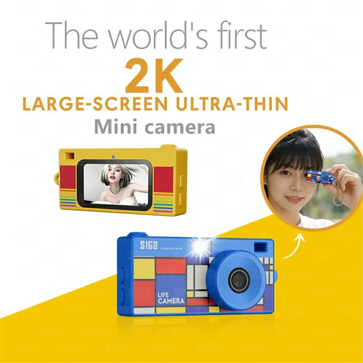 N05R Keychain Thumb Camera 1.47inch Mini Action Camera Retro 2K Digital Camera CCD Camera with Flash Light Loop Recording D view 4