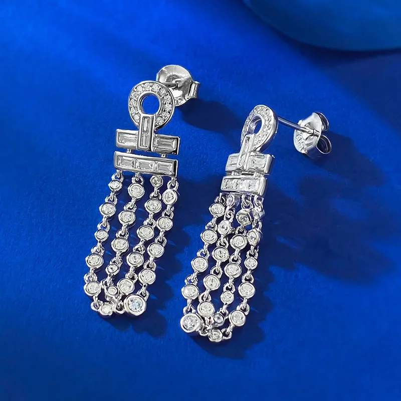 

New Fashionable Evening Style Light Luxury Charm Earrings with High Grade S925 Silver Earrings Paired with Jewelry