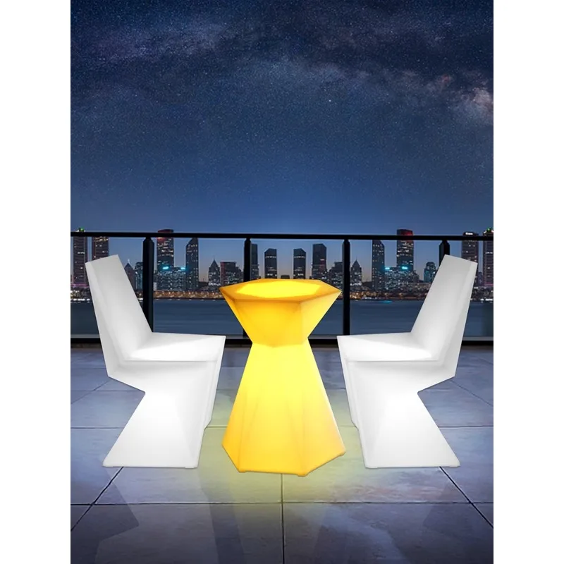 

Outdoor exhibition activities luminous diamond clear bar table and chair combination Internet celebrity leisure balcony