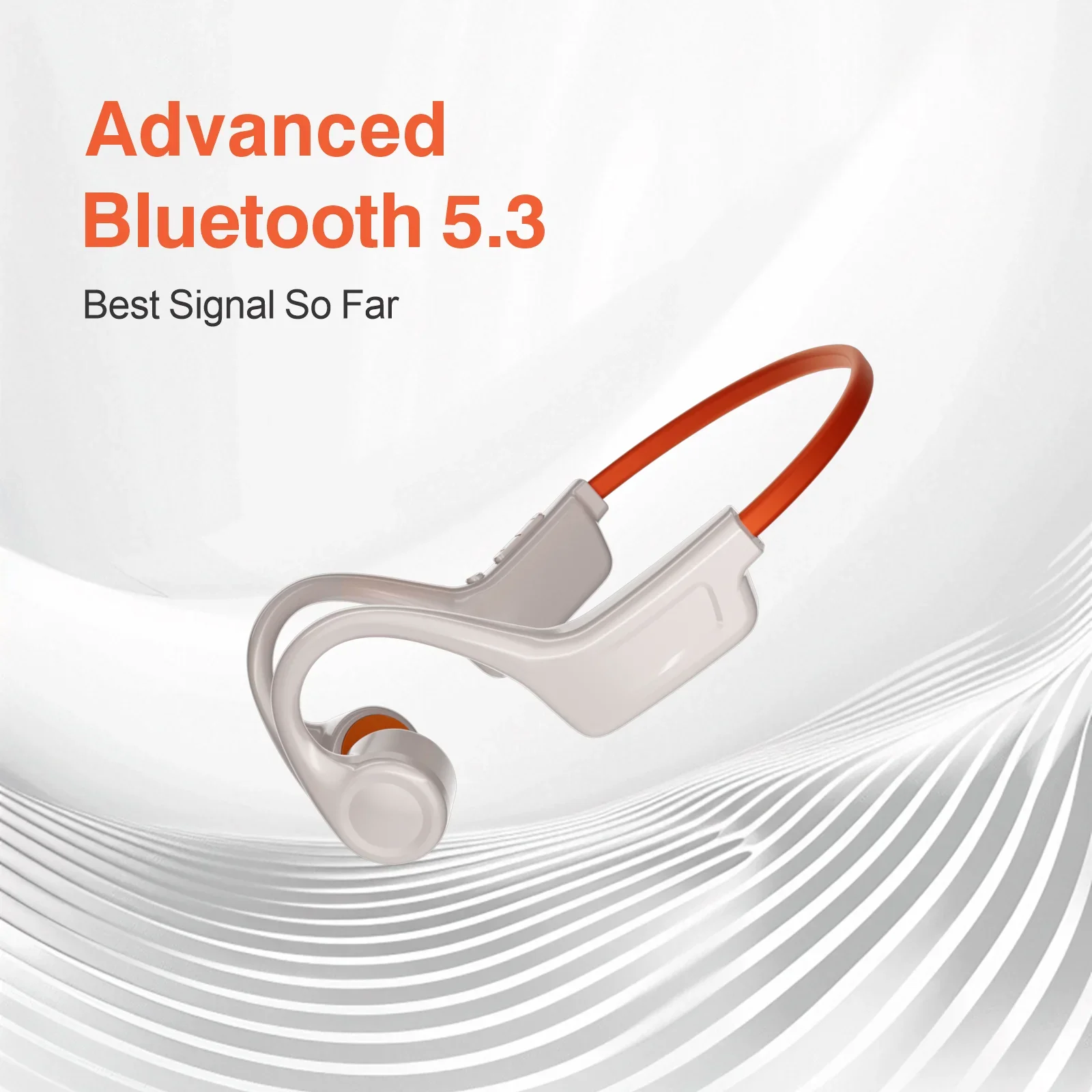 Bluetooth 5.3 골전도 헤드폰 오픈 이어 디자인(마이크 포함) 스포츠 러닝 체육관 하이킹 사이클링을 위한 6시간 배터리 수명
