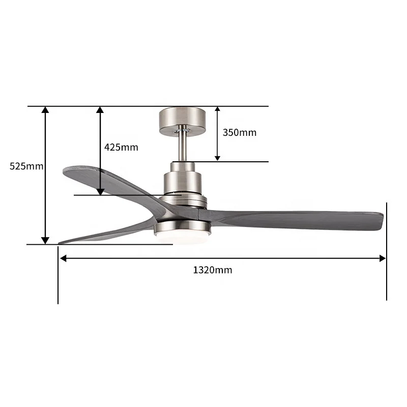 Traditional Style Bedroom Smart Remote Control Fan Light Ceiling Wooden Led Ceiling Fans with Lamp