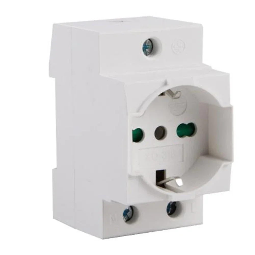 Socket DIN Rail Socket Built In Protective Contact Earthing Contact Outlet For Distribution Panel Modular Socket Power Socket