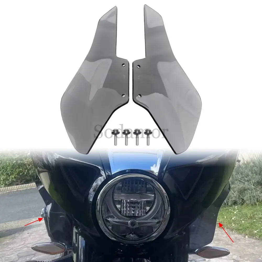 Motorcycle Accessories Fairing Air Deflectors Left&Right 4mm Acrylic Plastic Grey smoke Fit For BMW R18 B R18B Bagger 2021-2024