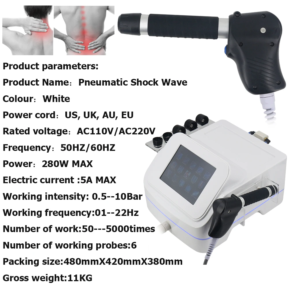 10Bar Gelombang Kejut Pneumatik Untuk Perawatan DE Pereda Nyeri Relaksasi Tubuh Alat Pijat Terapi Gelombang Kejut Profesional