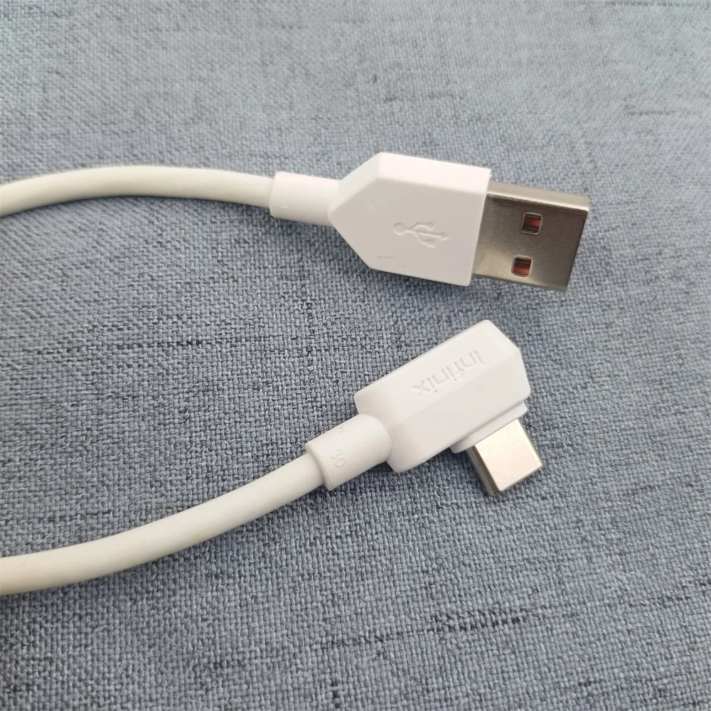 Infinix 90 Degree Elbow Fast Charger Cable 65W 45W 33W USB Type C Data Cord Line For Infinix Note Hot 70 60 50 Pro Zero 60 50 40