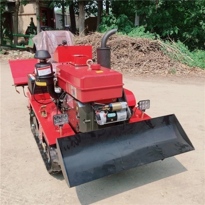 Crawler Power Tiller Multifunctional Farm Ditching Machine For Orchard Weeding And Wasteland Soil Cultivation Management