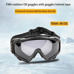 Nowe FMA Airsoft si-ballistic gogle z wentylatorem zaktualizowana wersja Anti Fog okulary taktyczne Paintball bezpieczeństwo oczu okulary ochronne