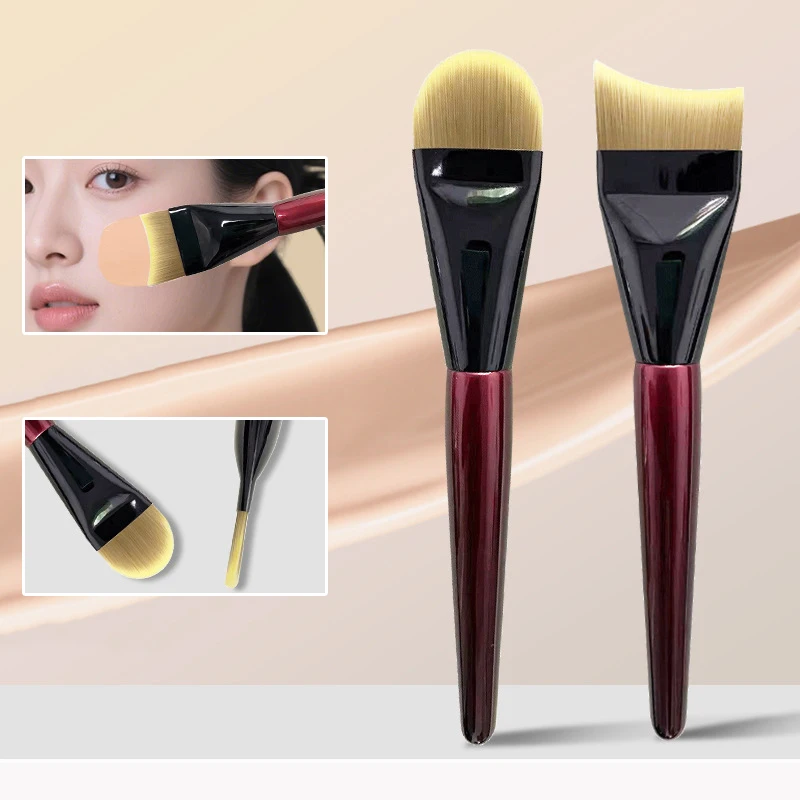 1 stuk ultradunne platte foundationborstel - glad professioneel haar gezichtscontour crème make-up cosmetische schoonheidstool