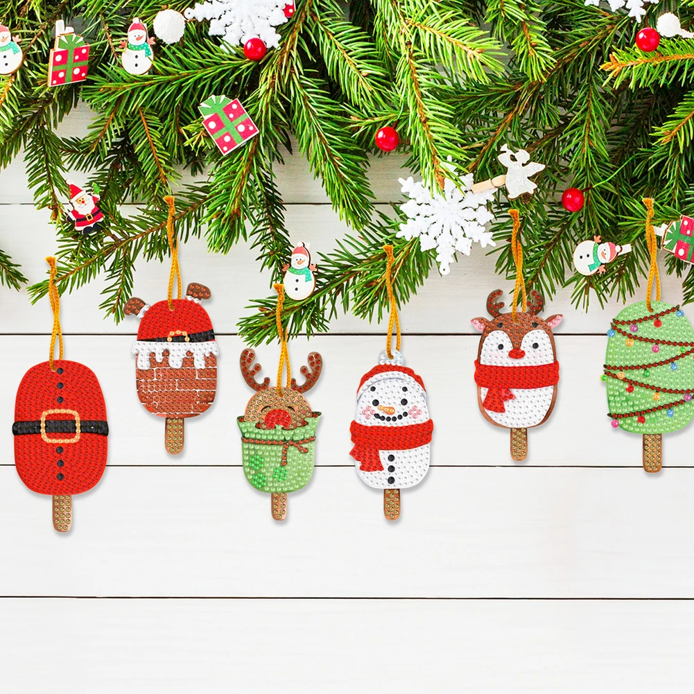 10 sztuk/zestaw dekoracje świąteczne diamentowe malowanie wisiorki w kształcie specjalnym wiertła 5D DIY wiszące Ornament Spot wiertła Cartoon
