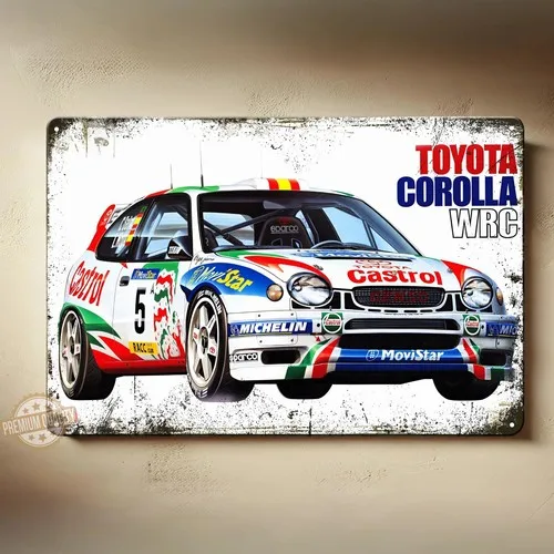 Cartel metálico para coche de carreras Cololla Wrc, letrero de 20x30cm, aluminio