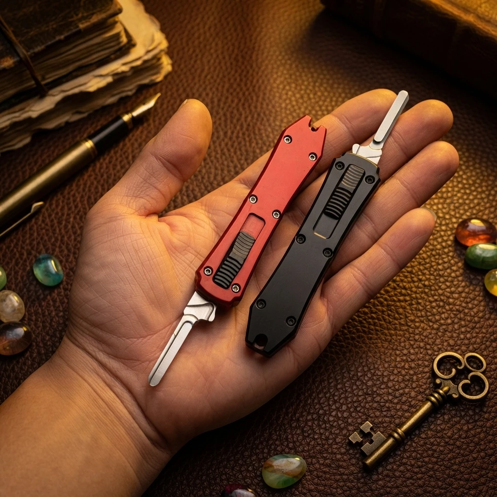 Mini Utility Knife Handle Tool (Without Blade, Suitable For 23/24 Blades), Camping Hiking EDC Tools, Zinc Aluminum handle
