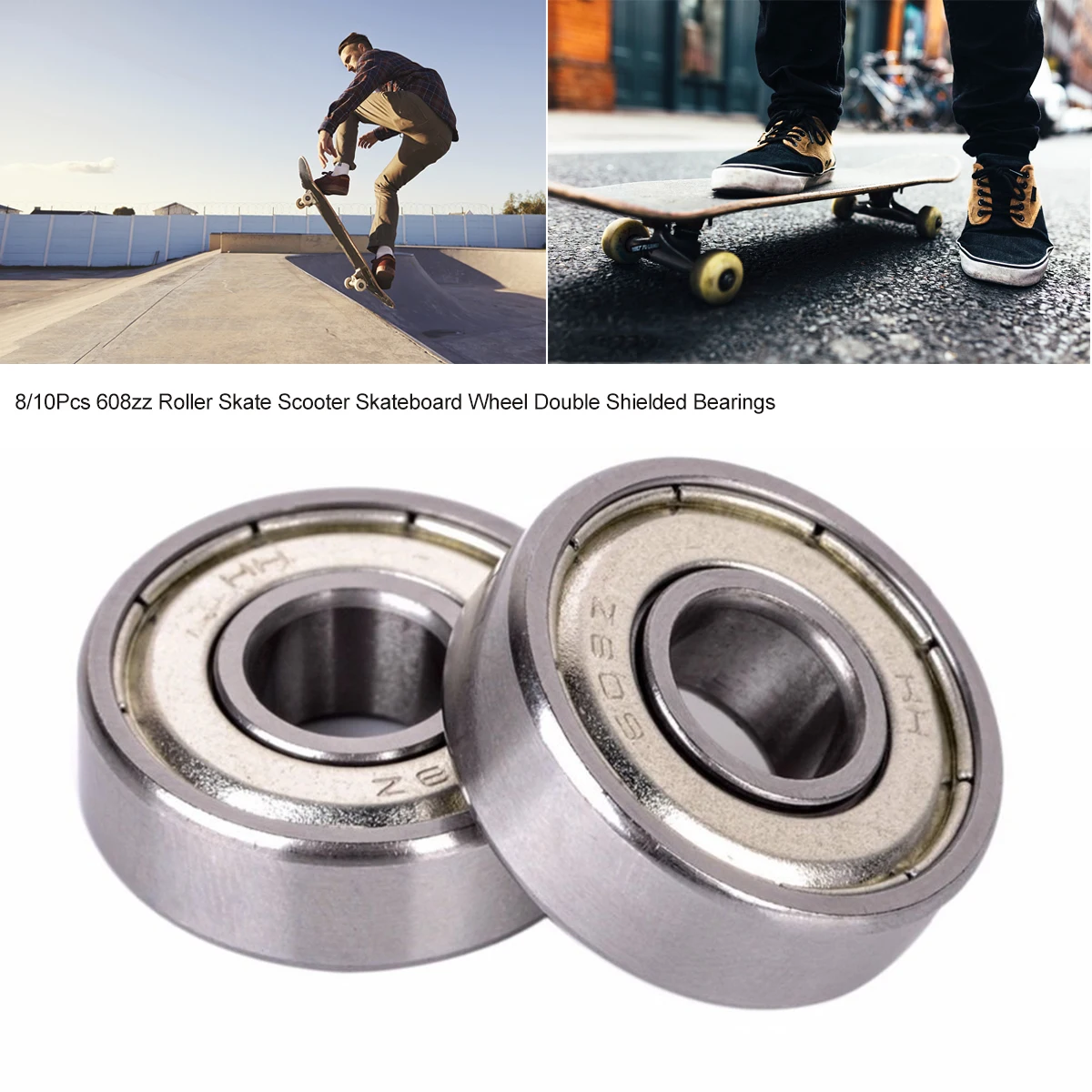 

Carbon Steel Material 608ZZ Bearing Carbon Steel Bearing Steel Size 8mmx22mm7mm Roller Skate Skates Roller Skates