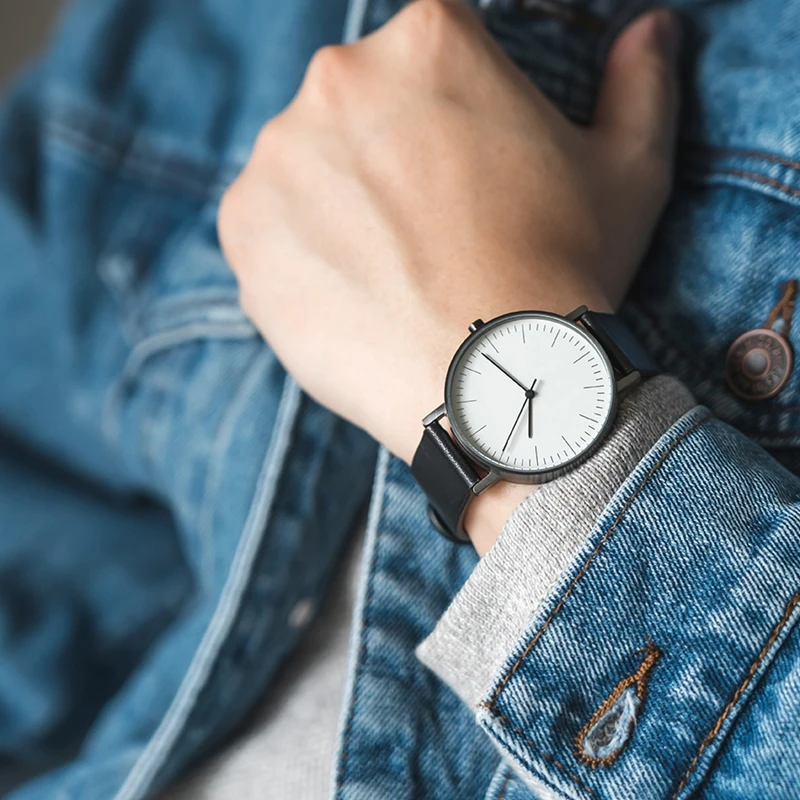 Montre à quartz étanche en acier inoxydable pour hommes et femmes, montres-bracelets, mouvement suisse, simplicité, mode