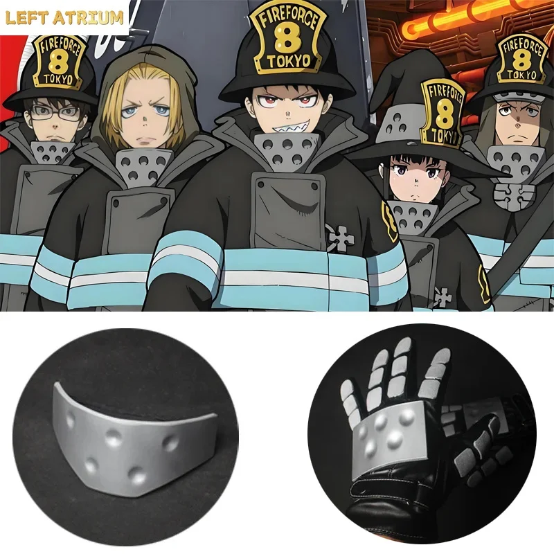 

Anime Fire Force Shinra Kusakabe cosplay Props gloves mask team clothes gloves props accessories Carnival Party Props