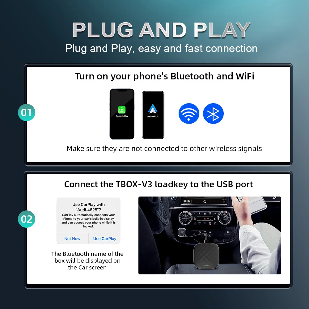 4 + 64GB magic Wireless CarPlay Ai Box Android Auto CarPlay Mini Ai Box adattatore per Auto android per Netflix Spotify Play Store