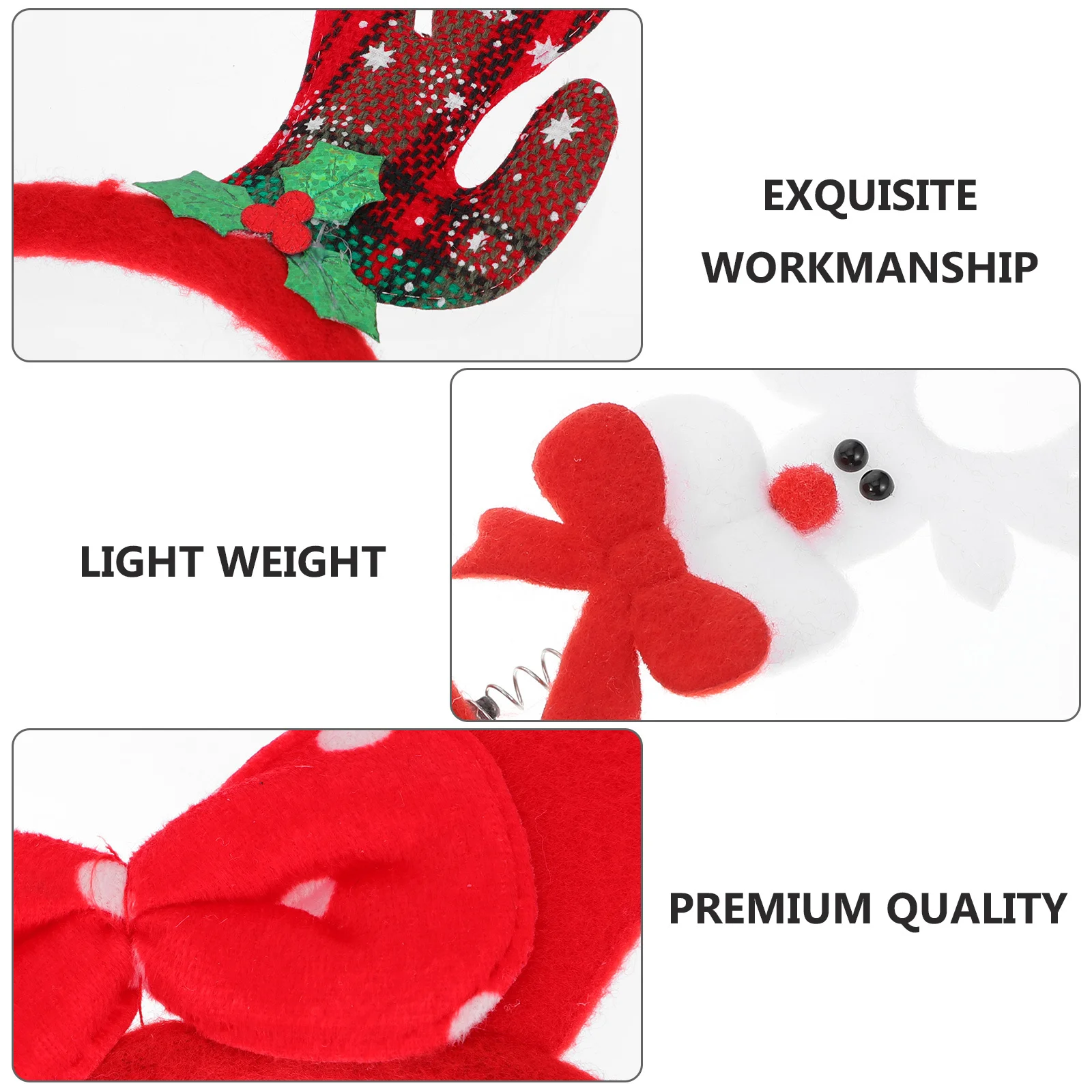 

12Pcs Christmas Headband Set Lovely 3D Hair Decor for Xmas Party Costume Accessory Gift Elk Horn Hairband Creative Head