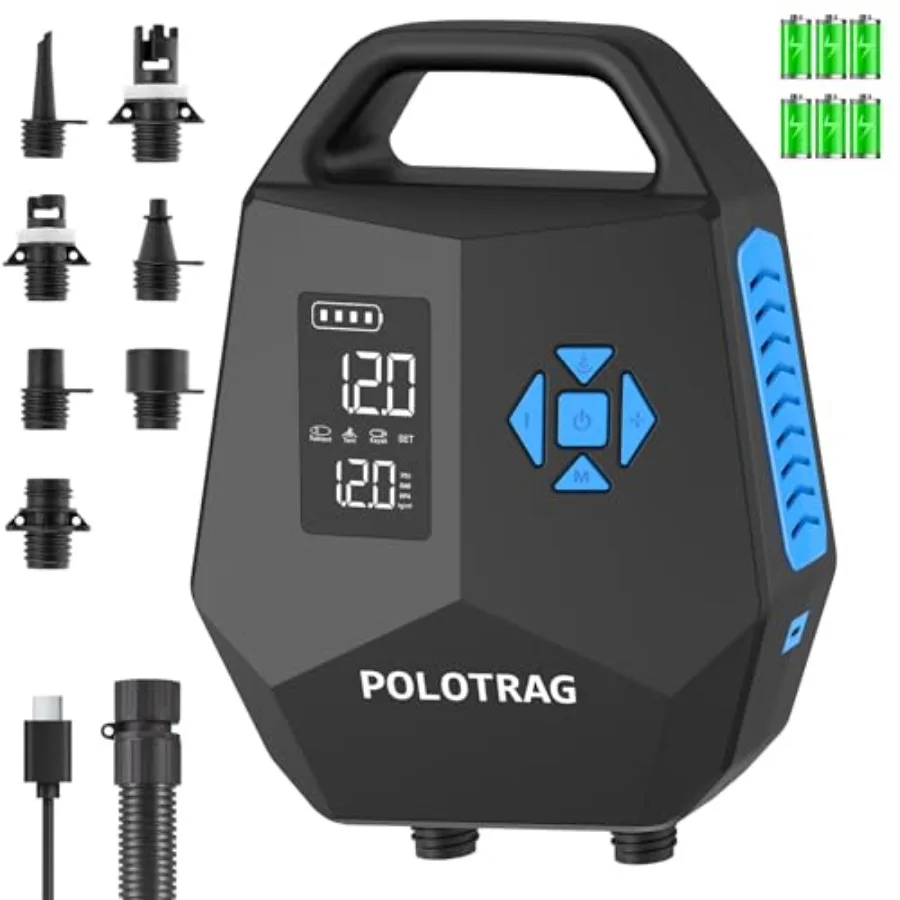 

Paddle Board Pump Rechargeable SUP Pump Electric 20PSI Portable Paddleboard Pump with Inflation and Deflation Auto-Off Air Pump