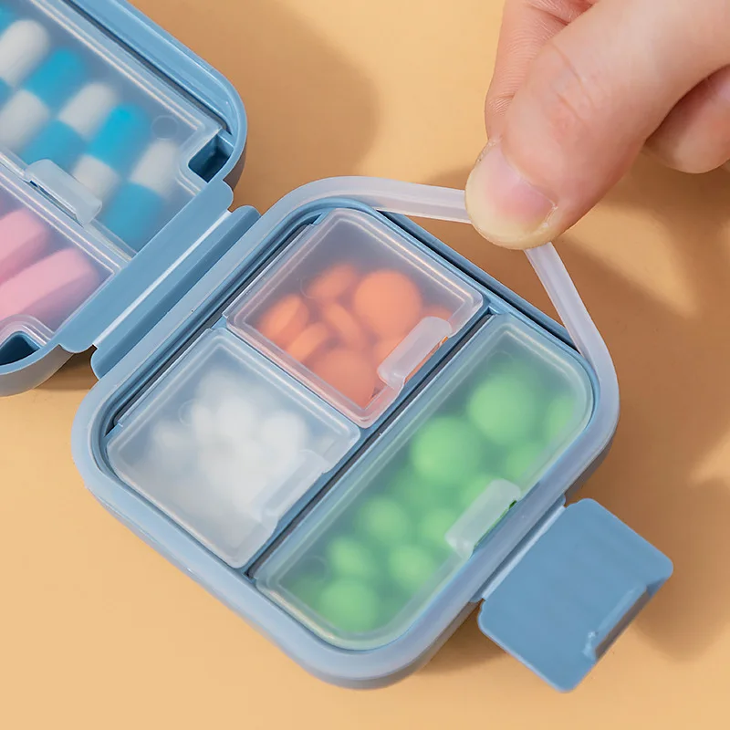 5/8 Grids Organizer Container For Tablets Travel Pill Box With Seal Ring Sealed Organizer Container Portable Medicines Case