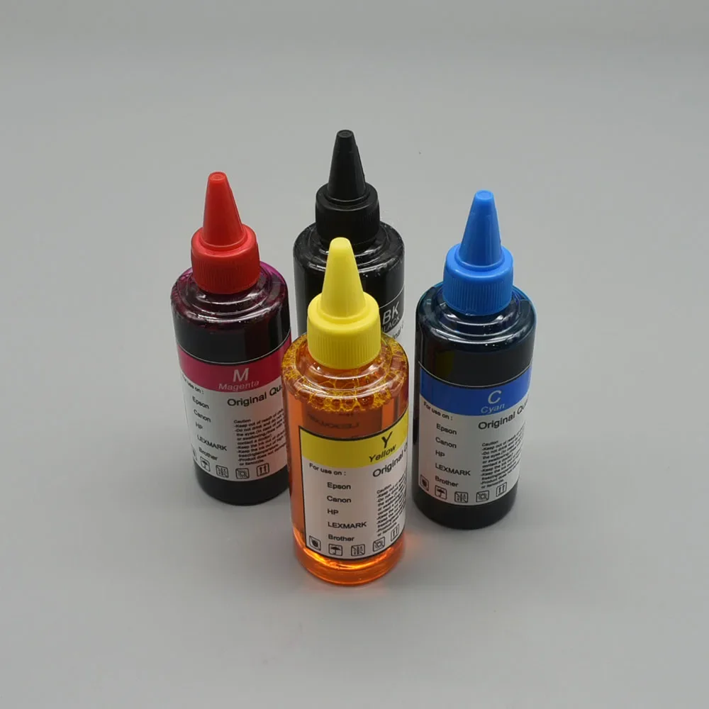 Kit de recarga de tinta de 100ml USADO PARA impresoras de inyección de tinta Canon HP Epson Brother Lexmark DELL, tinta de colorante CISS, 4 colores, envío directo