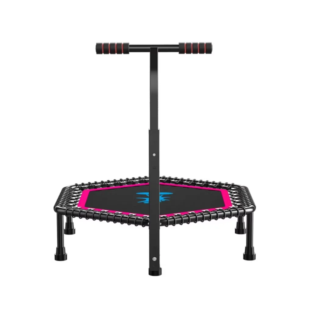

Adjustable Handrail Indoor Fitness Mini Exercise Jumping Gymnastic Kids Foldable Trampoline for Adults Jump Rebounder 2025