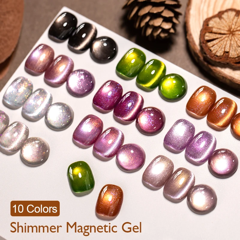 ชุดยาทาเล็บเจลแม่เหล็กกลิตเตอร์ออโรร่า 13 ชิ้น ยาทาเล็บเจลกึ่งถาวรแบบยูวี สำหรับฤดูหนาว ล้างออกได้ อุปกรณ์ทำเล็บ DIY