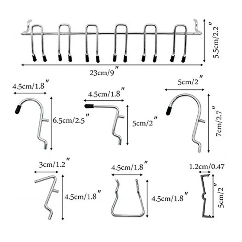 81szt Pegboard Hooks Asortyment Heavy Duty Peg Hook Organization Wall Storage Home Improvement Drut Steel Hooks