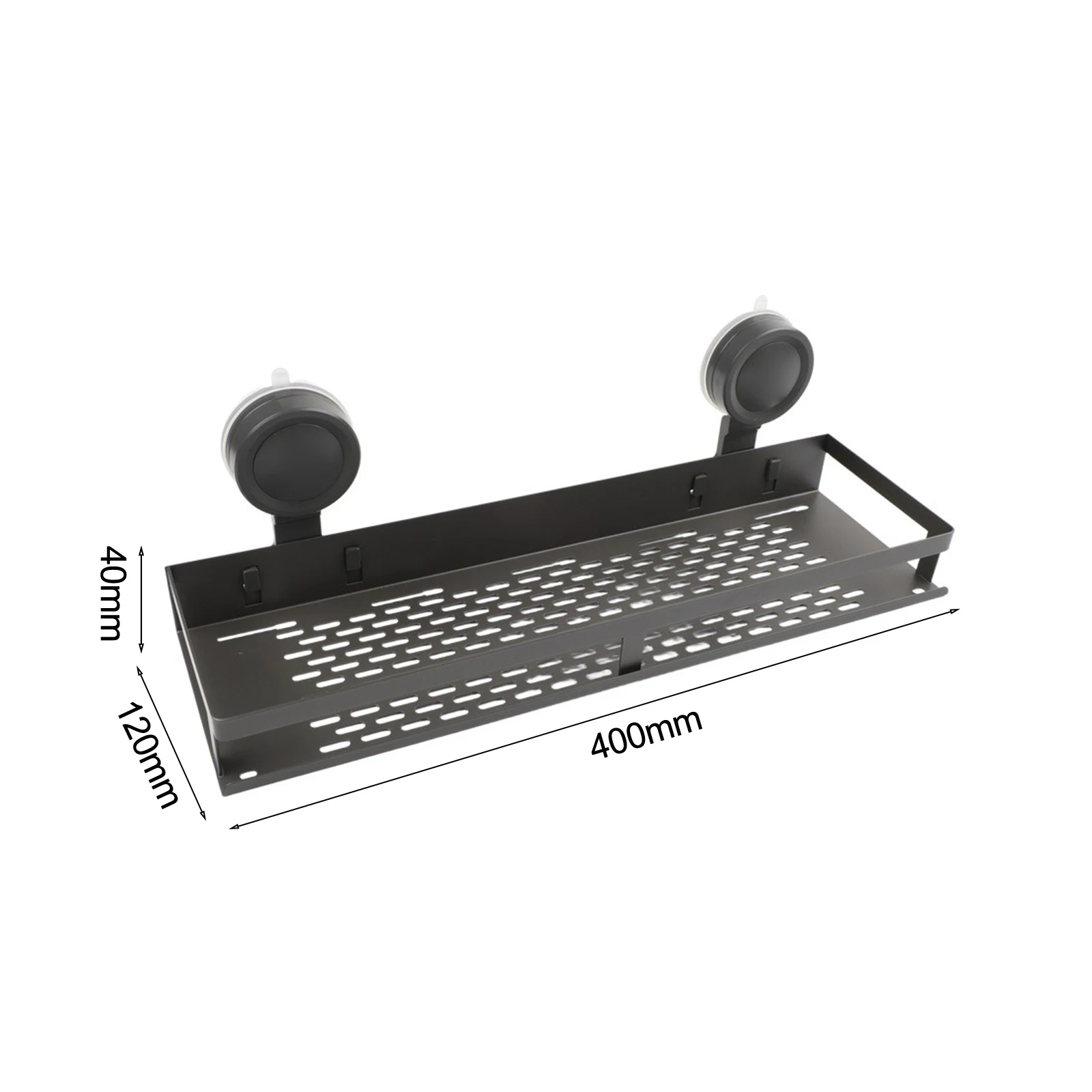 Bathroom Shower Shelf Aluminum Organizer with Upgraded Suction Cups Towel Bar and Hooks Easy Installation No Drilling