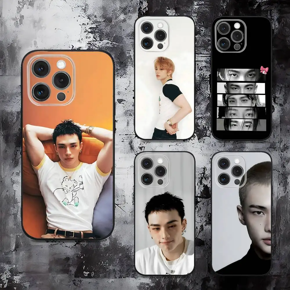 

Korea Singer H-Hyunjins Phone Case For iPhone 16,15,14,13,12,11,Pro,Max,Plus,X,XS,SE,E,Mini,Soft Silicone Black Case