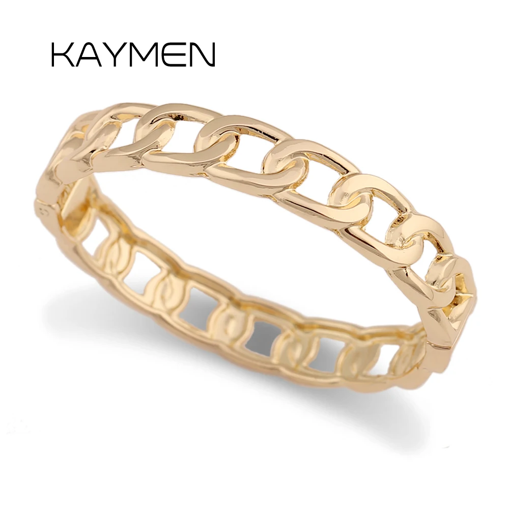 Punk Chain Metal Bangle Women Vintage Handmade Simple Shiny Gold Bracelet Fashion Jewelry Gift Party Stylish Unique Design Acces