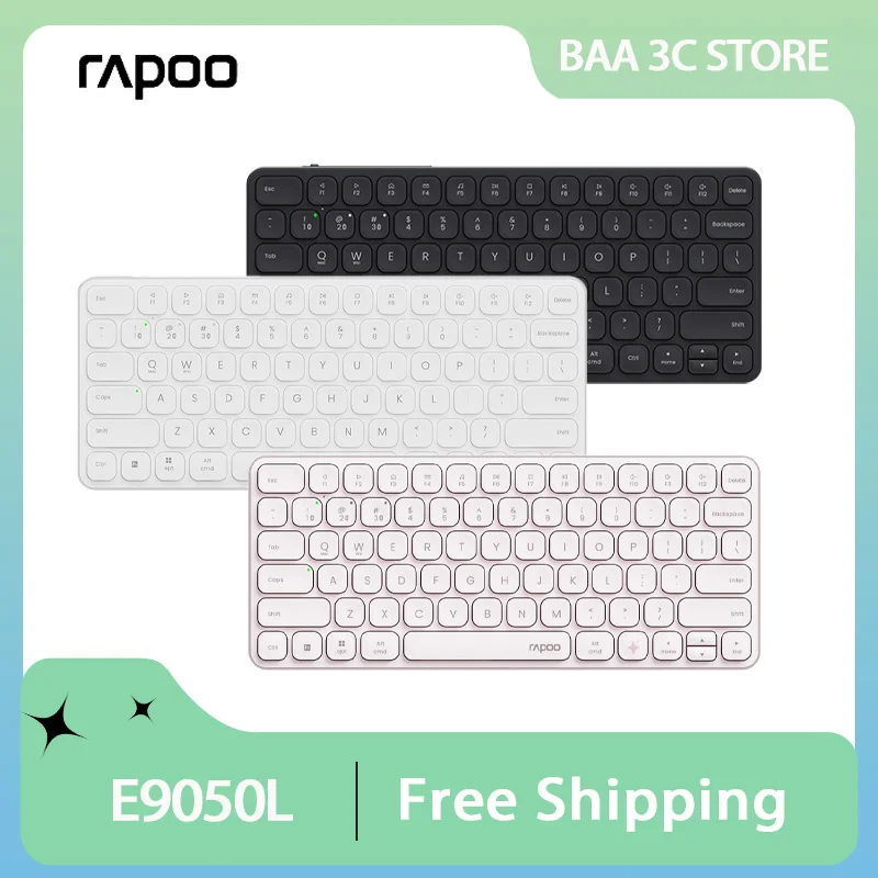 

Rapoo E9050L Membrane Keyboard Wireless Tri-mode Ultra-thin Office Mute Long Endurance Office Keyboard Supports Windows/Mac OS