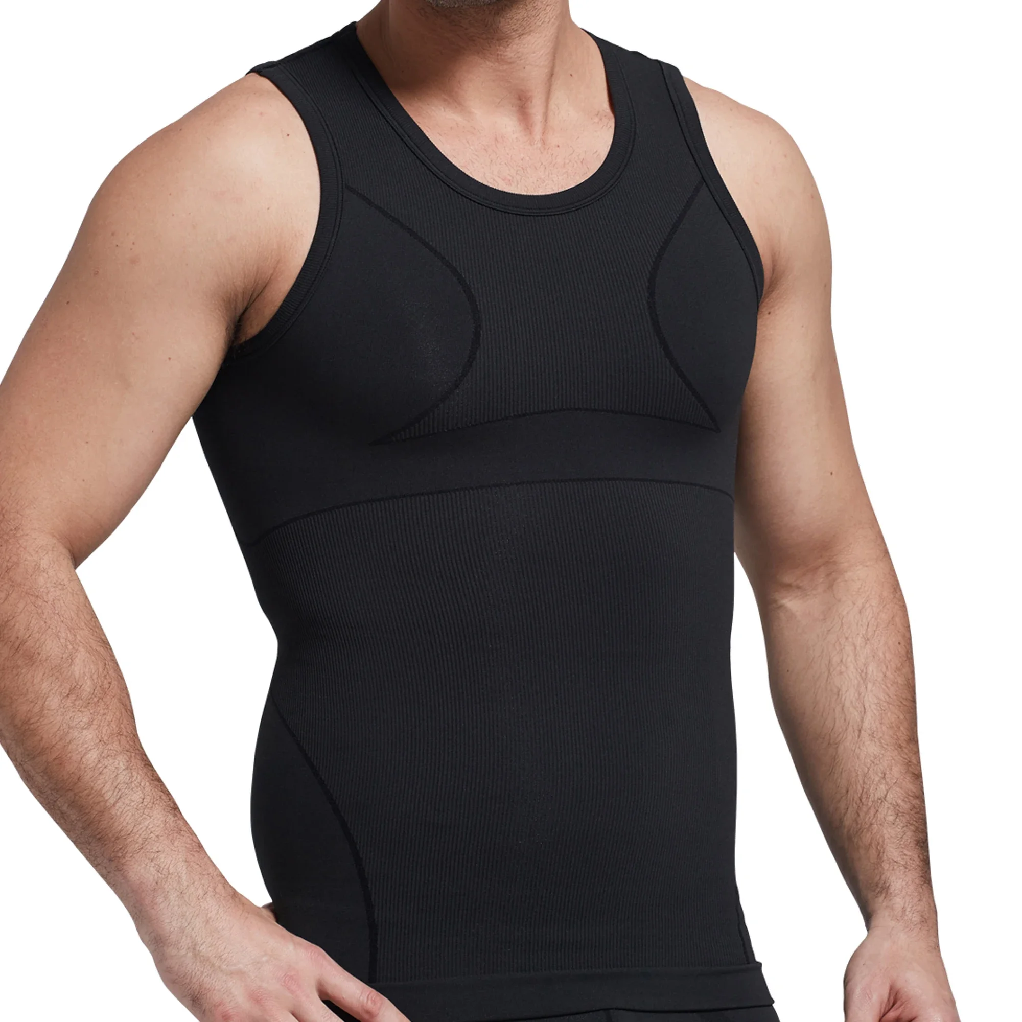 Homens emagrecimento corpo shaper peito camisas de compressão barriga controle shapewear gynecomastia abdômen magro coletes cintura trainer espartilho