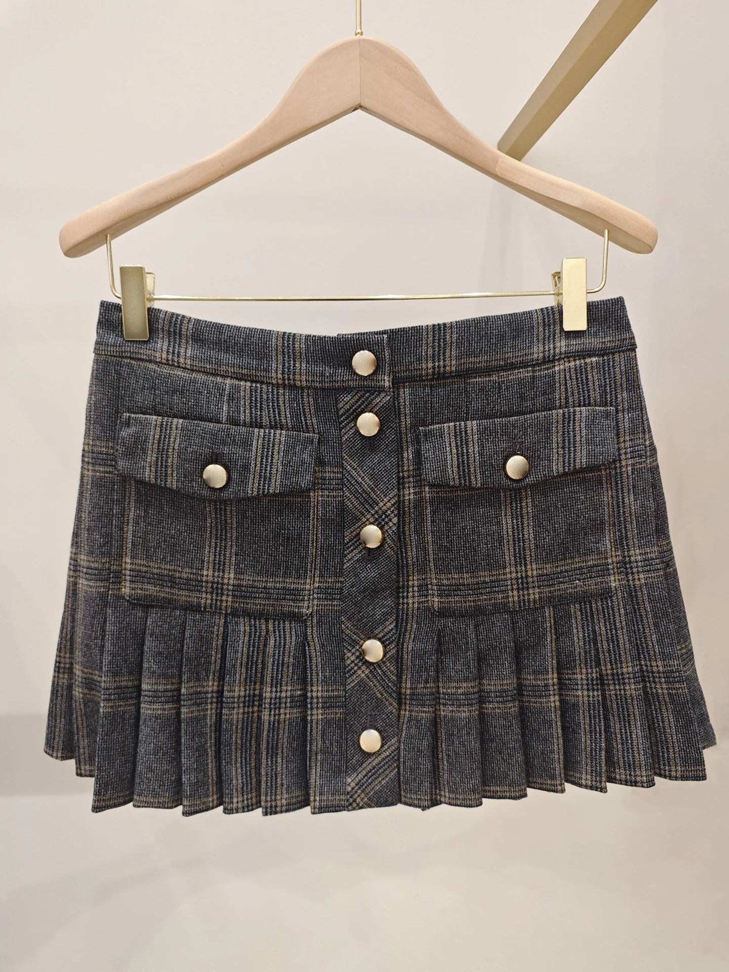 

M Home Southern Oil Высококачественная женская винтажная повседневная клетчатая юбка Осень-зима с высокой талией Юбка-миди трапециевидной формы Одежда для поездок на работу