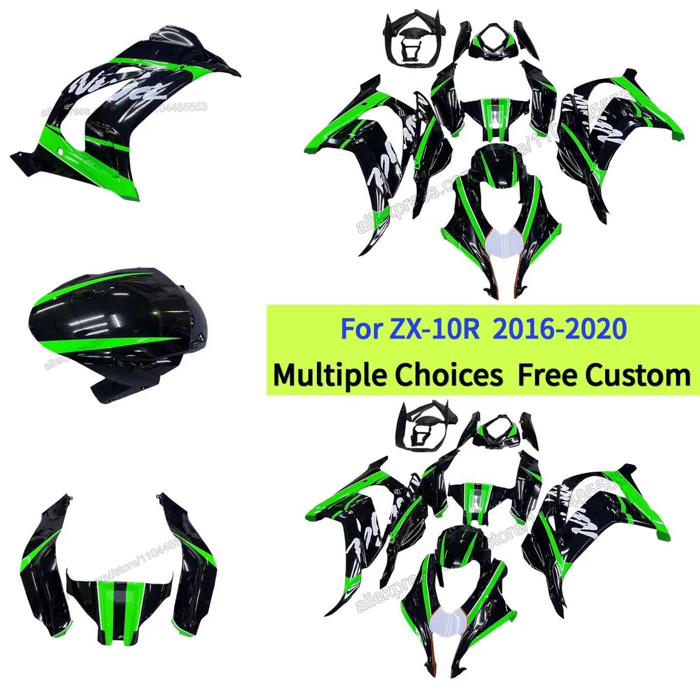 

ZX10R 2016–2020 Fairings fit For Kawasaki ZX-10R, Motorcycle plastic body part , Logo Available