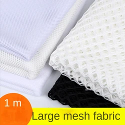 Mesh Fabric By The Meter for Clothing Uniform Sewing Decorative Thin Plain Summer Soft Drape Hollow-out Cloth Textile Diy White