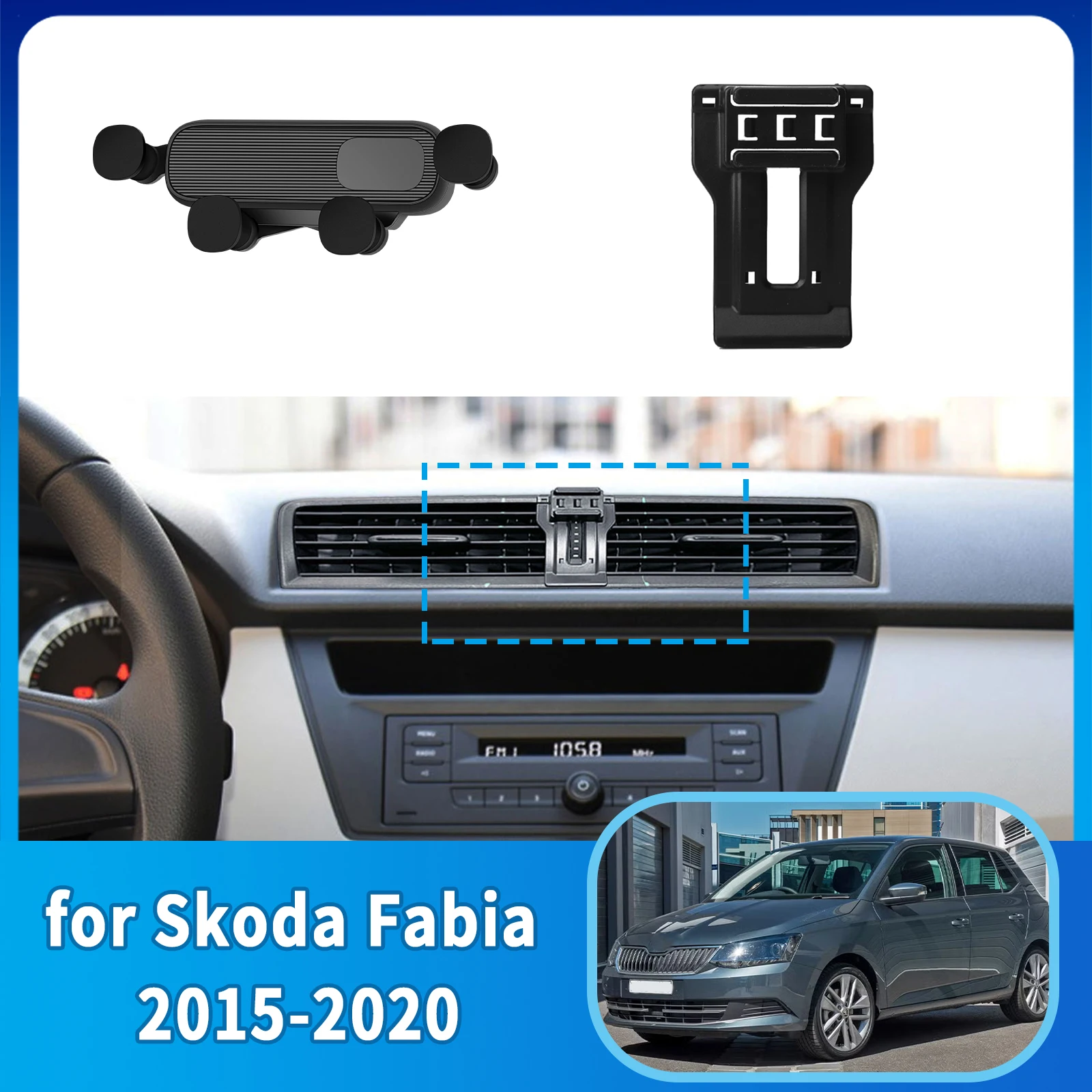 

​​fit for Skoda Fabia 2015~2020 Phone Holder, Dashboard Screen Mount Bracket Easy Installation​​ Car accessoires
